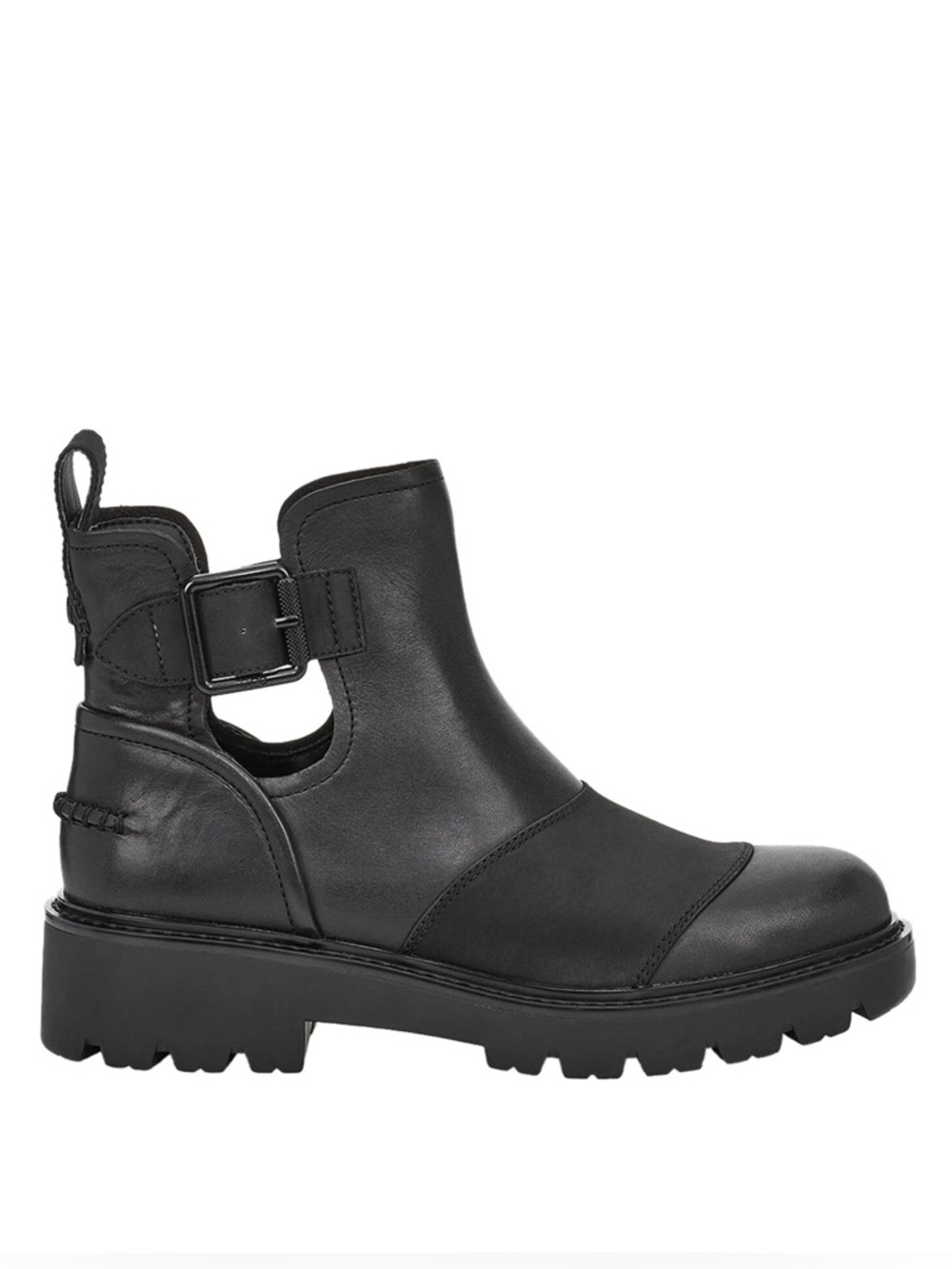 UGG Stockton Boot Size 6 Black Leather Ankle Fall Casual Platform Capsule